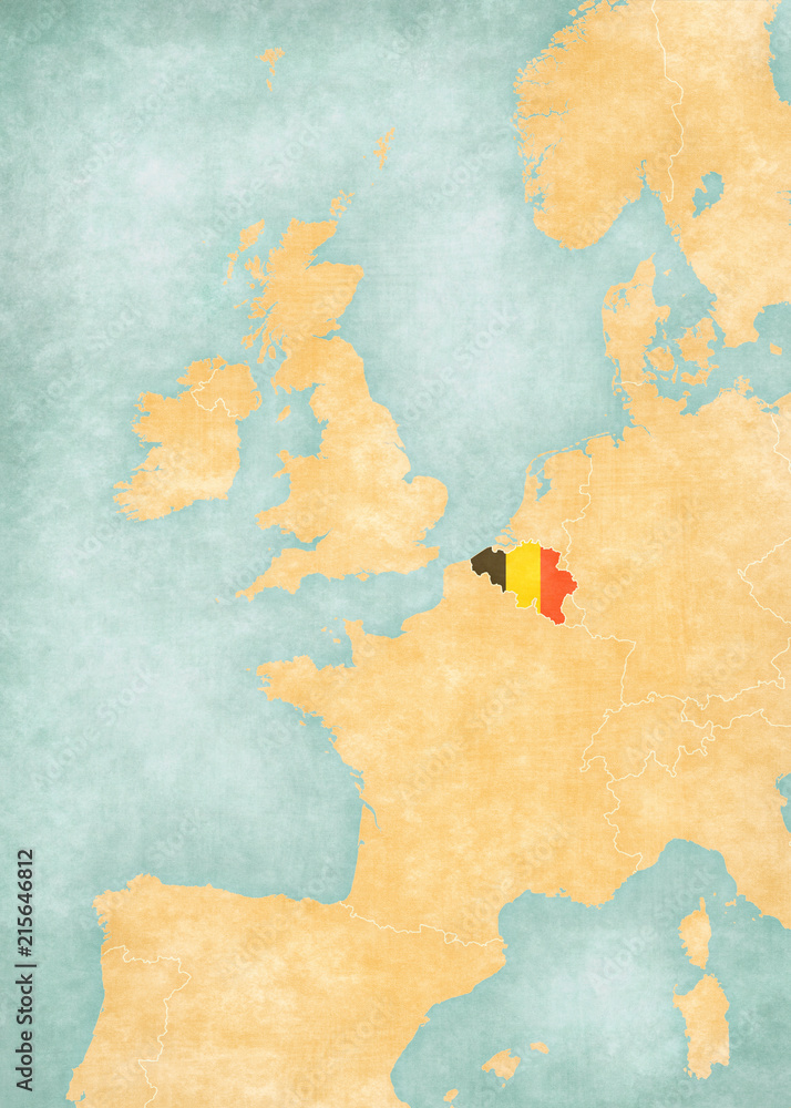 Map of Western Europe - Belgium Map of Western Europe - Belgium