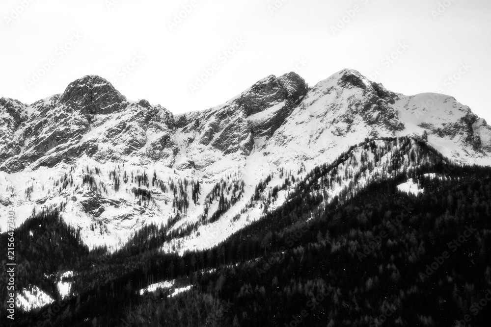 Beautiful snow mountain landscape in Austria