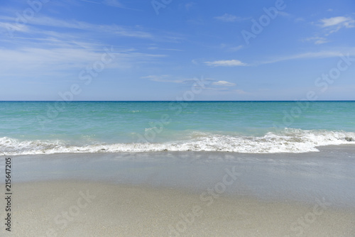 Beach  waves and blue sky