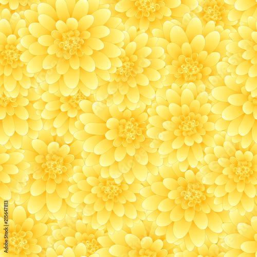 Fototapeta Naklejka Na Ścianę i Meble -  Yellow Dahlia Seamless Background Style 2