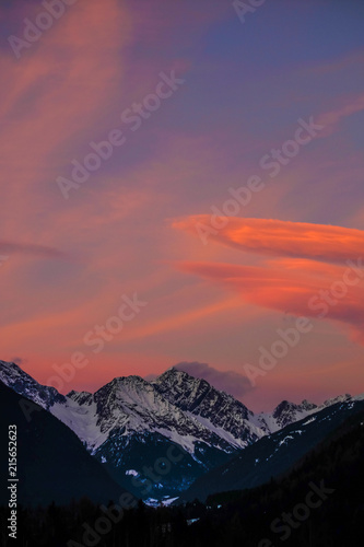 Sunset over Snow covered Mountains in Austria © Timm