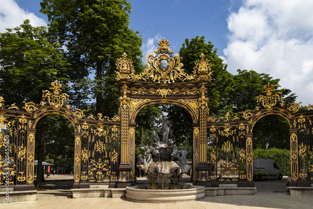 Gates and fountains in Stanislas Place - Nancy - France