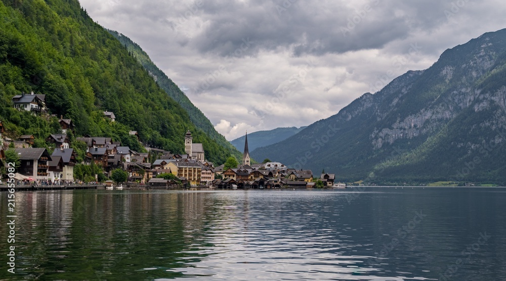 Fototapeta premium Lake in famous austrian town Hallstatt.