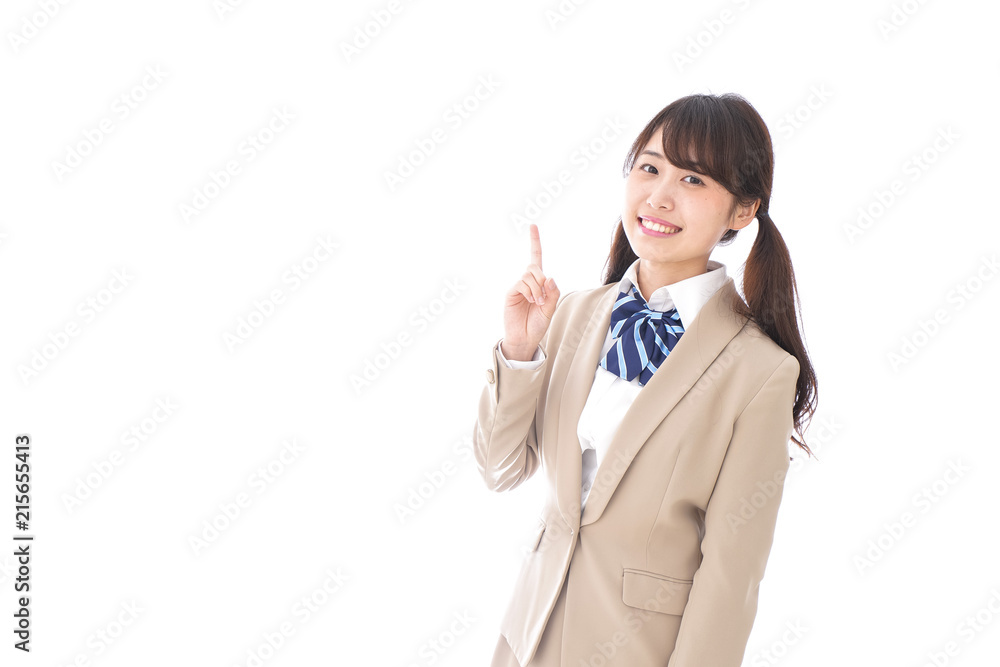 Young woman pointing Young woman pointing