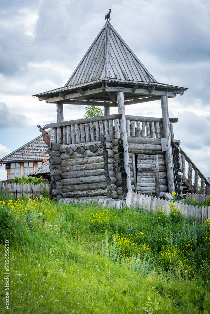 Old wooden tower from the castle Old wooden tower from the castle