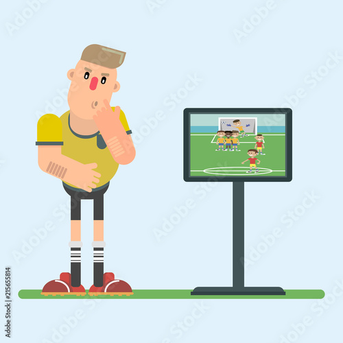 referee replay in a flat style.
