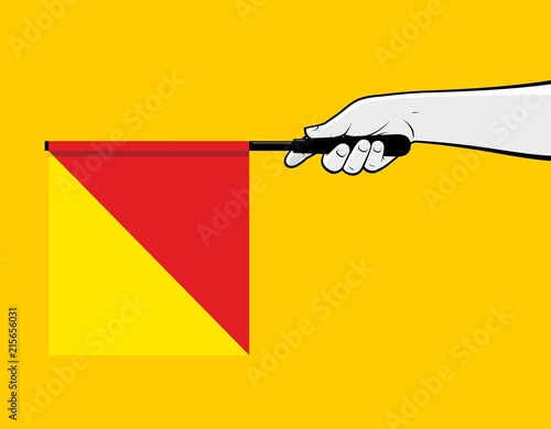 Hand using alphabet navy flag