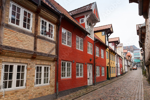 Street in old town of Flensburg, Germany © evannovostro