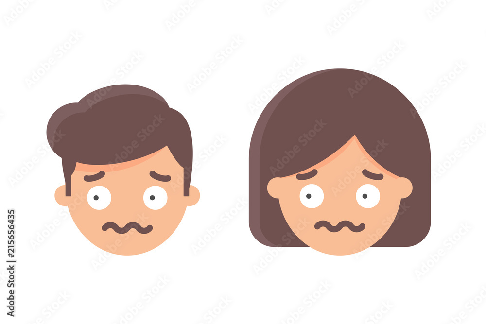 Confounded emoji male and female character Confounded emoji male and female character