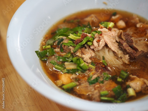Noodle soup Thai style with stew pork or beef