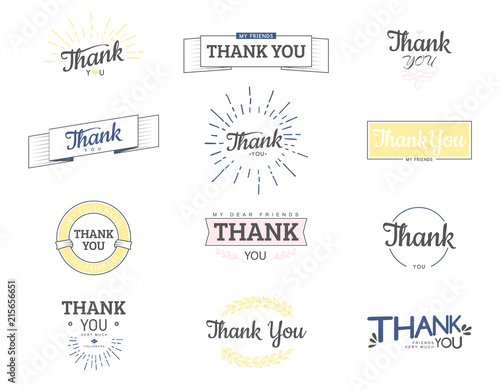 Thank you sign. Vector calligraphy design template.