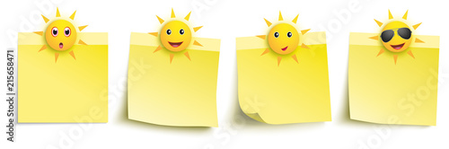 Yellow Sticks Header Funny Sun Smileys