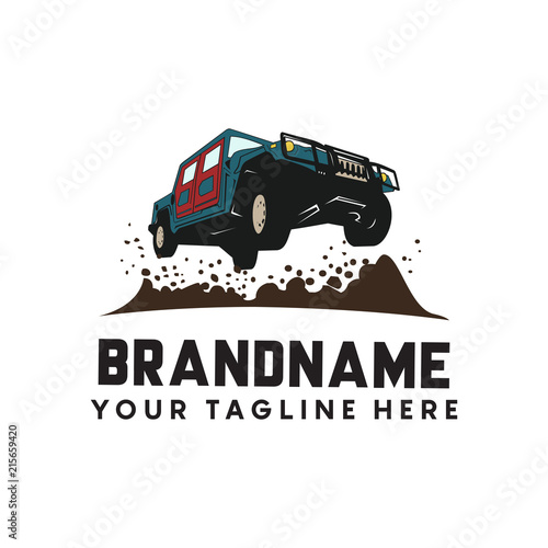 Offroad extreme adventure. automotive logo template. Vector illustration