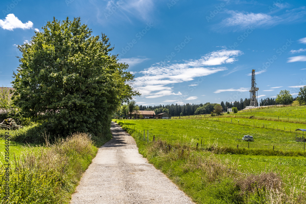 Geothermie auf dem Land in Bayern auf der Suche nach heißem Wasser