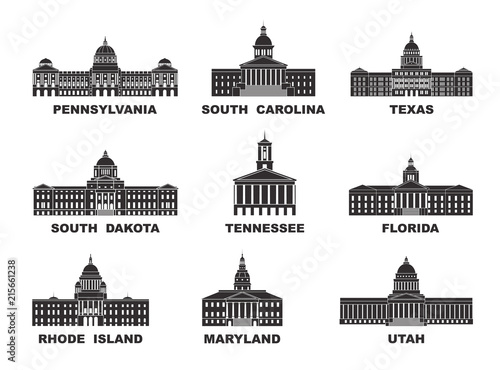 United States of America. Vector collection of United States city