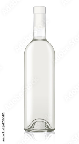 Vector Wine Bottle Mockup Template Isolated Drink Alcohol Beverage Liquid