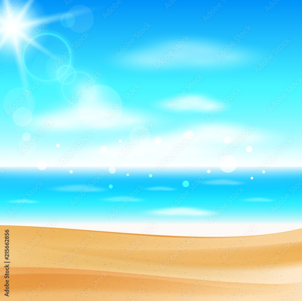 Sea panorama. Beautiful summer beach background Sea panorama. Beautiful summer beach background