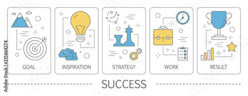 Set of success vertical banners
