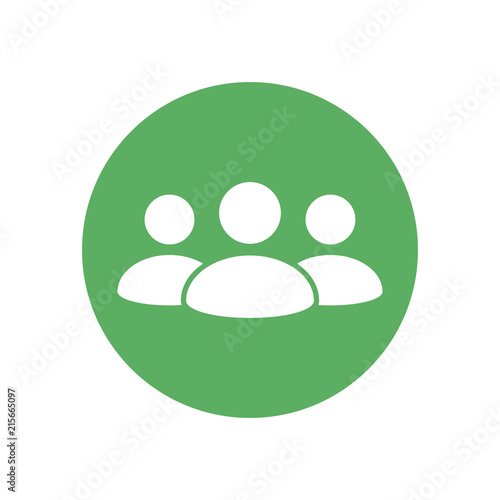 teamwork. Leadership vector icon. People vector icon. White peple on green circle vector icon. Group of people. Vector