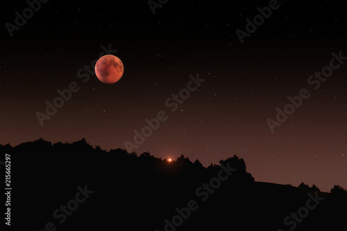 Longest total Lunar eclipse and opposition of Mars, blood moon 2018.