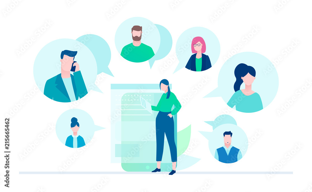 Online meeting - flat design style illustration Online meeting - flat design style illustration