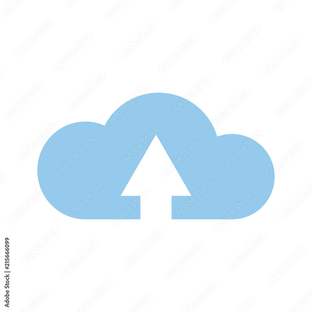 Cloud computing upload Icon Isolated on White Background Cloud computing upload Icon Isolated on White Background