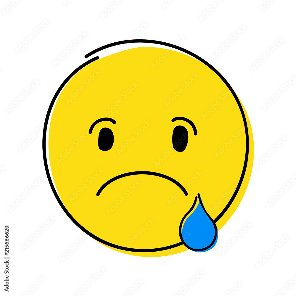Fototapeta premium Social media icon - sad emoji. Vector.