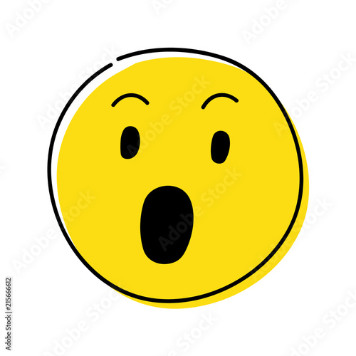 Social media icon - surprised (wow) emoji. Vector.