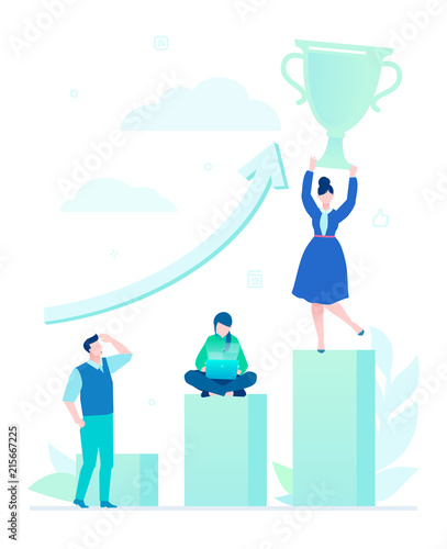 Business success - flat design style illustration
