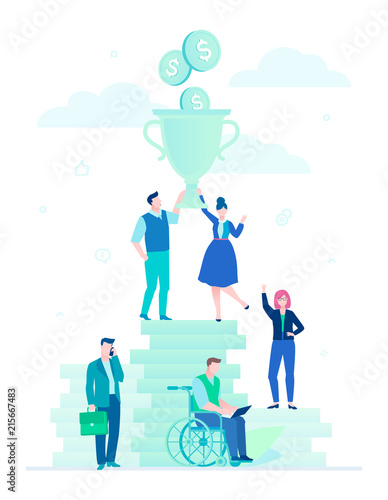 Financial success - flat design style illustration