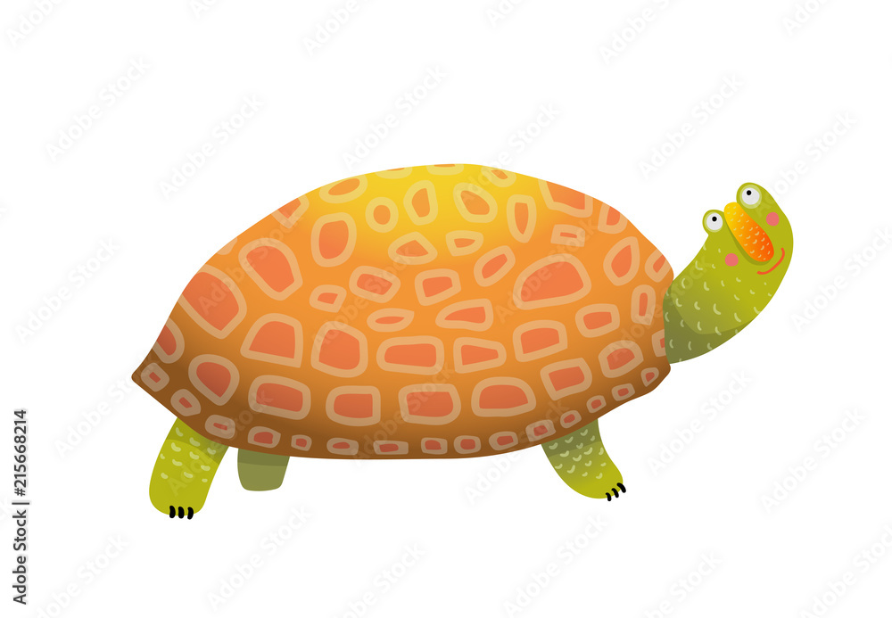 Fototapeta premium Isolated tortoiseshell clip art watercolor style. Vector illustration.