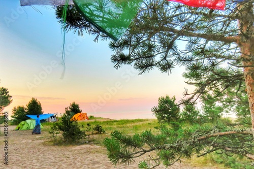 sunset on lake Ladoga in the camp Natureman