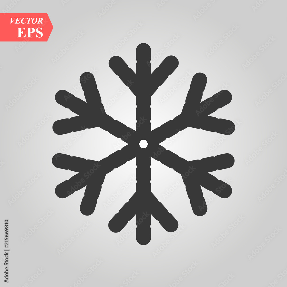 Obraz premium Snowflake icon. Flat vector illustration in black on white background. EPS 10