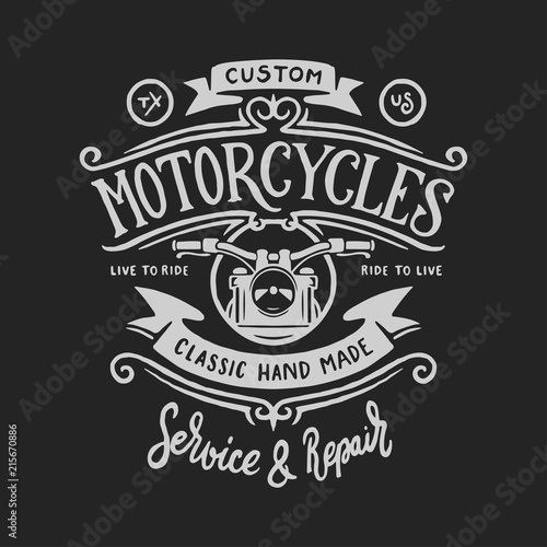 Vintage motorcycle t-shirt graphics. Vector illustration.