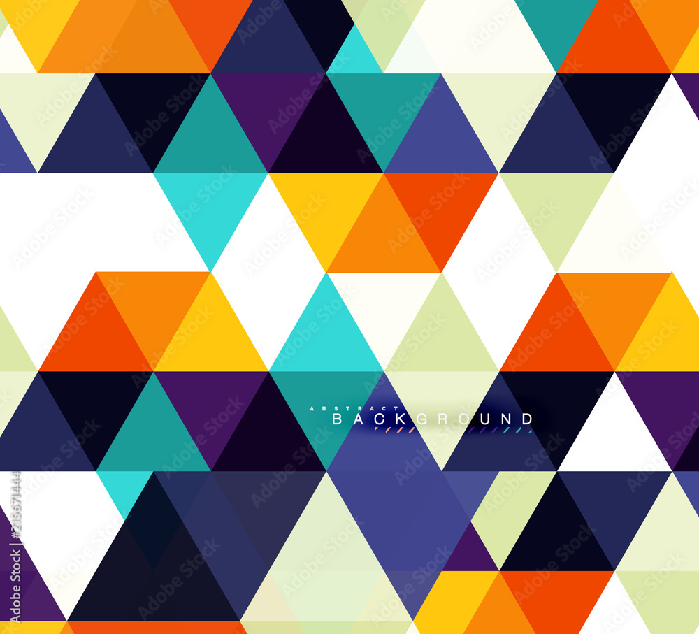 Multicolored triangles abstract background, mosaic tiles concept Multicolored triangles abstract background, mosaic tiles concept