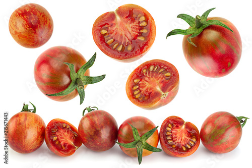 Fototapeta Naklejka Na Ścianę i Meble -  Brown cherry tomatoes on white collection