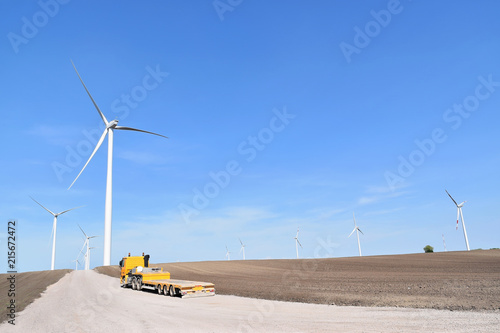 Construction site of wind farm in Alibunar, Serbia  