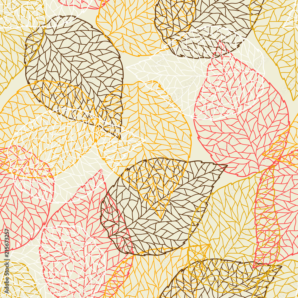 Seamless pattern with falling leaves. Seamless pattern with falling leaves.