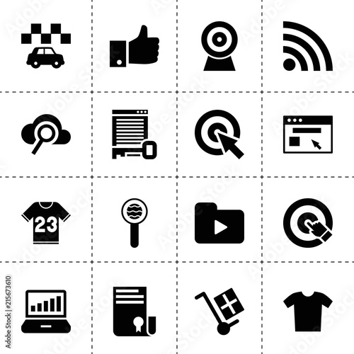 Set of 16 internet filled icons
