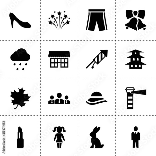 Set of 16 beautiful filled icons
