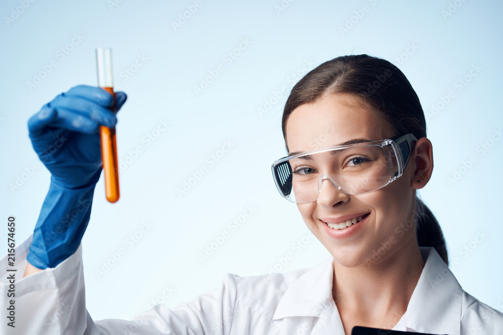 laboratory assistant with glasses test tube laboratory assistant with glasses test tube