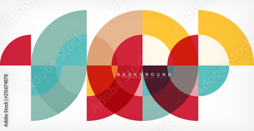 Minimal circle abstract background design, multicolored template for business or technology presentation or web brochure cover layout, wallpaper