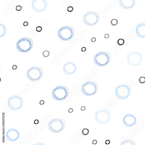 Light Pink, Blue vector seamless template with circles.
