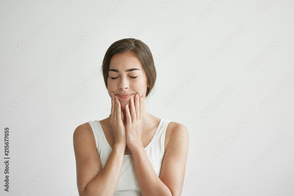 woman with eyes closed woman with eyes closed