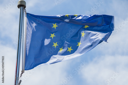 flag of the European Union against the blue sky