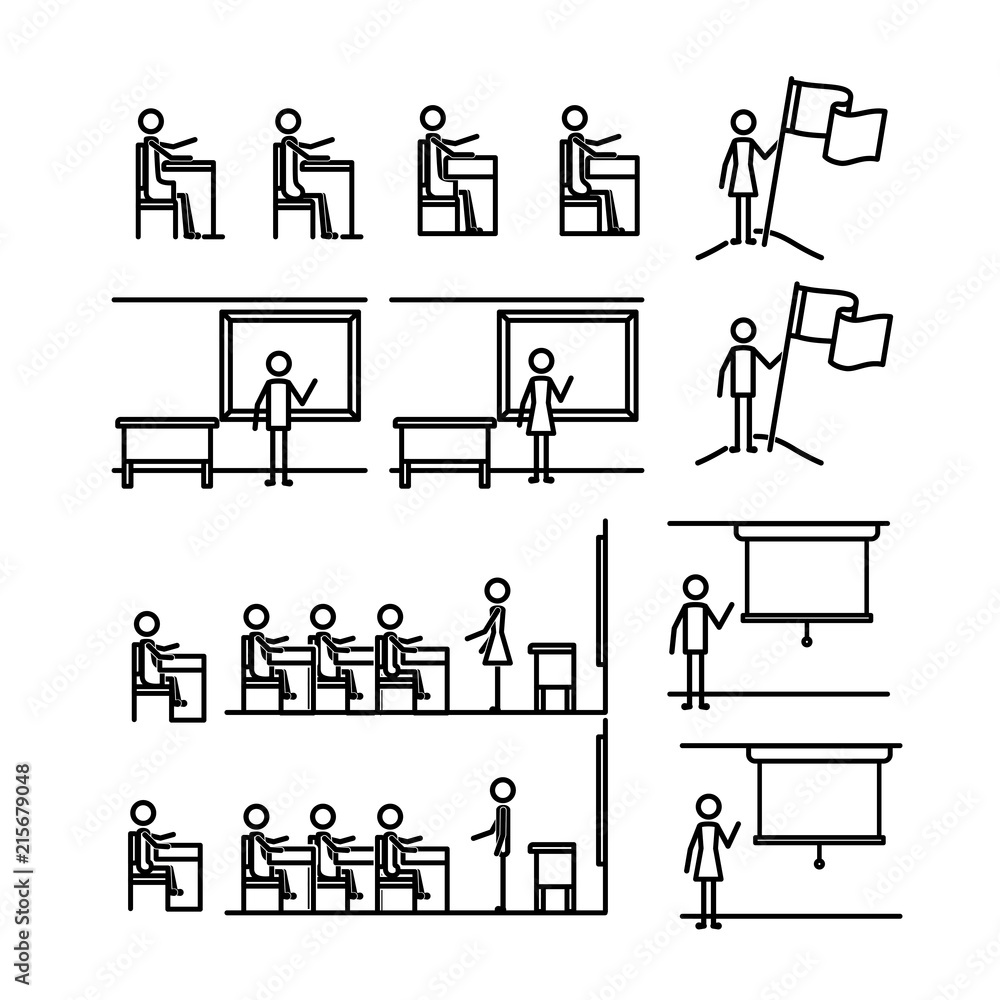 teamwork people linear figures vector illustration design teamwork people linear figures vector illustration design