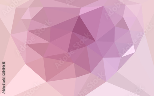 Light Pink vector abstract mosaic background with a heart in a centre.