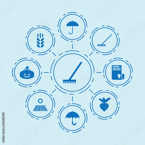 Set of 9 autumn filled icons