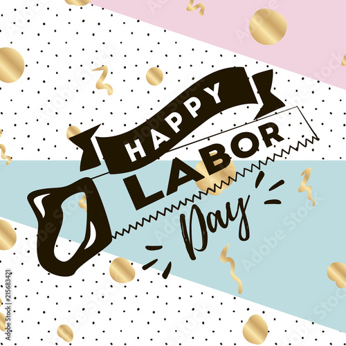 Happy Labor day emblems
