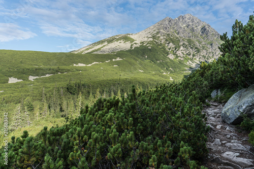 Obraz na płótnie Hike towards the highest mountain in Slovakian Tatras Gerlach w salonie